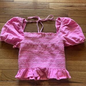 American Eagle Outfitters Pink Smocked Top